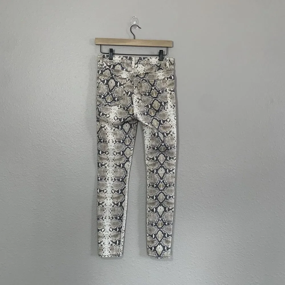Hudson Barbara Super Skinny Snake Python‎ Print  Jeans Size 27 Stretch High Rise